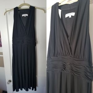 Black halter chiffon dress